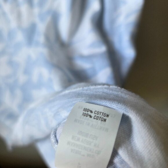 EUC AERIE WHITE / BLUE SUMMER TEE COTTON  OVERSIZED SIZE SMALL - Picture 8 of 11